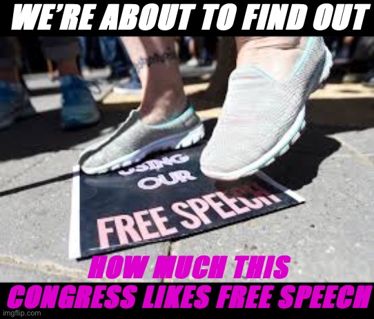 RUP campaigned on “freedom of speech” — given IG’s censorship are you sure they support that? | WE’RE ABOUT TO FIND OUT; HOW MUCH THIS CONGRESS LIKES FREE SPEECH | image tagged in freedom of speech,impeach,rup,corruption,hypocrisy,freedom of the press | made w/ Imgflip meme maker