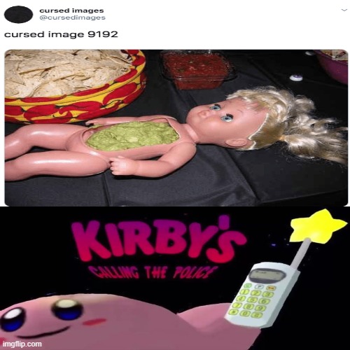 kirby is calling da police | image tagged in funny memes,frontpage,memes,fun | made w/ Imgflip meme maker