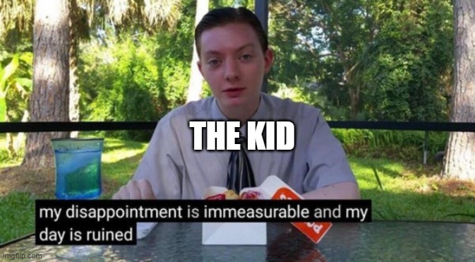My dissapointment is immeasureable and my day is ruined | THE KID | image tagged in my dissapointment is immeasureable and my day is ruined | made w/ Imgflip meme maker