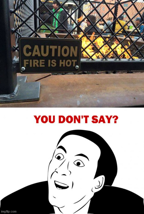 You Don't Say? | image tagged in memes,you don't say,funny,fire,hot,lol | made w/ Imgflip meme maker