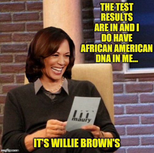 THE TEST RESULTS ARE IN AND I DO HAVE AFRICAN AMERICAN DNA IN ME... IT'S WILLIE BROWN'S | made w/ Imgflip meme maker