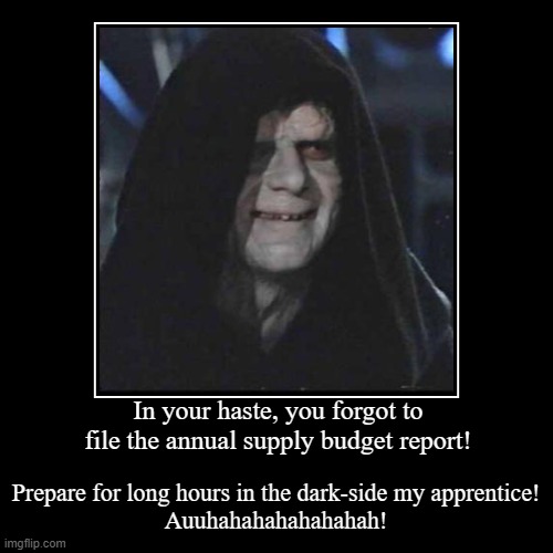 And the officers are having a pool party, that you aren't invited too. | image tagged in funny,demotivationals,palpatine the worst boss | made w/ Imgflip demotivational maker
