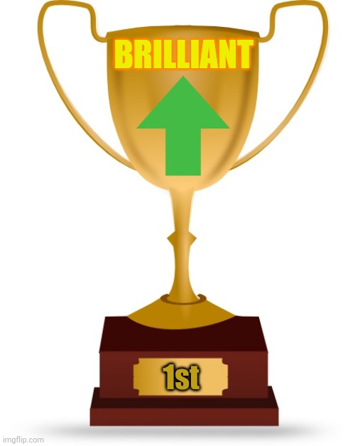 Blank Trophy | 1st BRILLIANT | image tagged in blank trophy | made w/ Imgflip meme maker