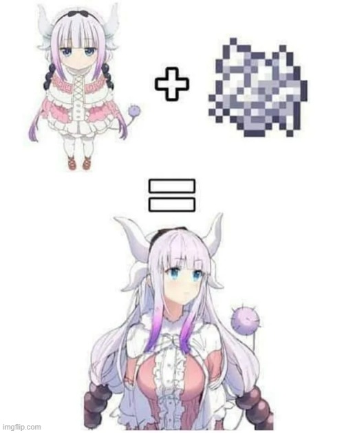 How if you feed Kanna Bone Meal? | image tagged in minecraft,anime,loli | made w/ Imgflip meme maker