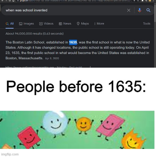 I wish time machines were invented so I can go back in time and stop school | People before 1635: | image tagged in blank white template,school sucks,memes,bfb | made w/ Imgflip meme maker