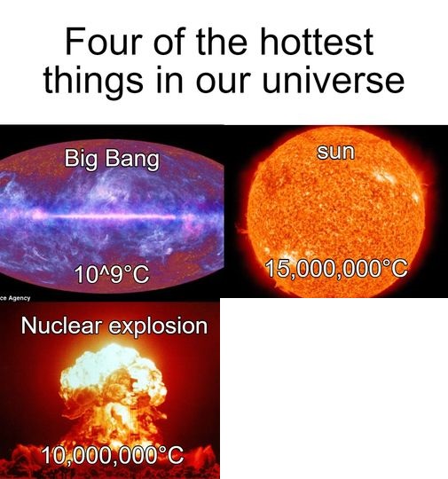 High Quality four hottest thing in the universe Blank Meme Template