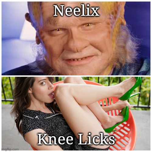 Knee Licks | Neelix; Knee Licks | image tagged in star trek,star trek voyager,memes | made w/ Imgflip meme maker