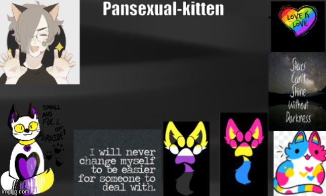 new template! | image tagged in -pansexual-kitten- | made w/ Imgflip meme maker