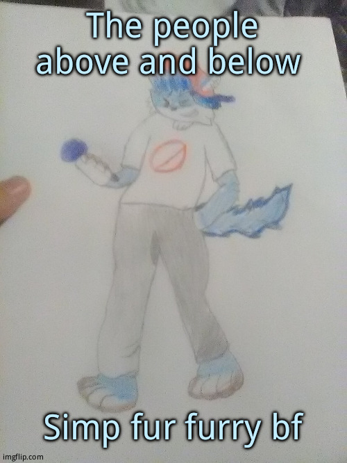 Furry night funkin | The people above and below; Simp fur furry bf | image tagged in furry night funkin | made w/ Imgflip meme maker