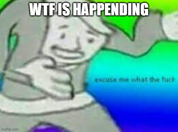 exuse me wtf | WTF IS HAPPENDING | image tagged in exuse me wtf | made w/ Imgflip meme maker