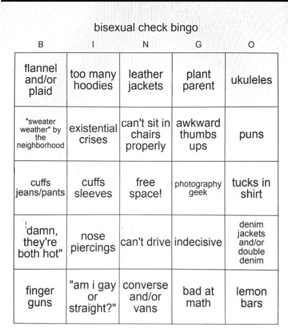 High Quality Bisexual bingo!!! Blank Meme Template