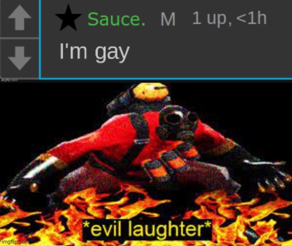 image tagged in sauce is gay,evil laughter | made w/ Imgflip meme maker