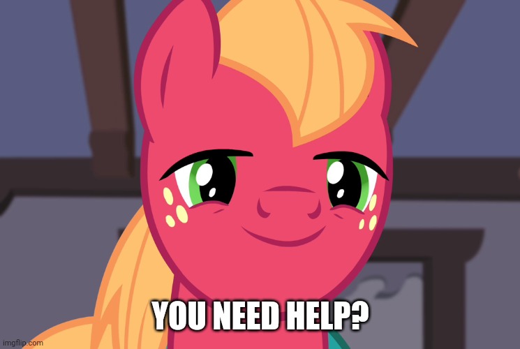 YOU NEED HELP? | image tagged in big macintosh,my little pony friendship is magic | made w/ Imgflip meme maker