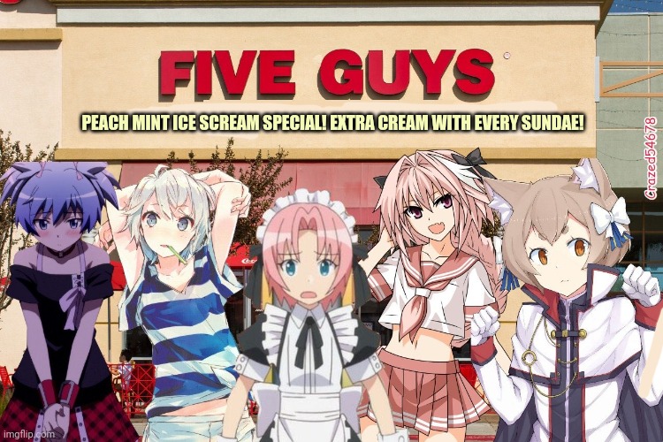 Best new maid cafe | PEACH MINT ICE SCREAM SPECIAL! EXTRA CREAM WITH EVERY SUNDAE! | image tagged in maid,anime bois,traps,free,ice cream | made w/ Imgflip meme maker