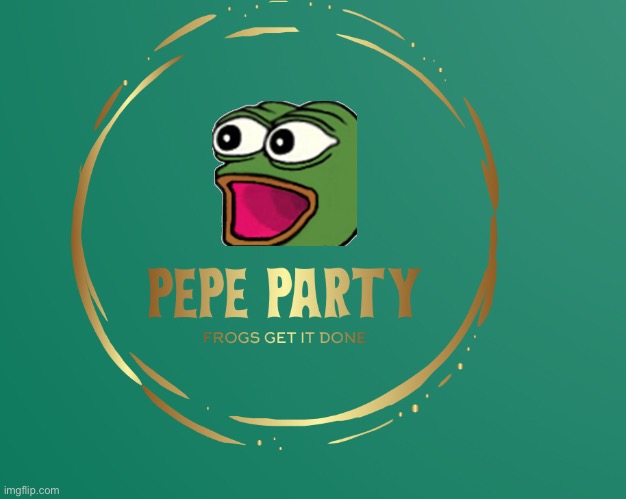 High Quality Pepe party logo Blank Meme Template