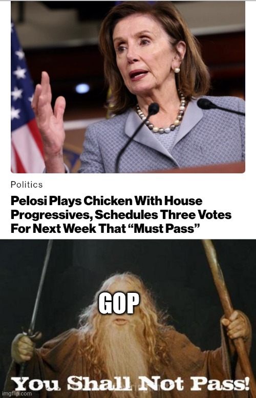 GOP | image tagged in gandalf you shall not pass | made w/ Imgflip meme maker