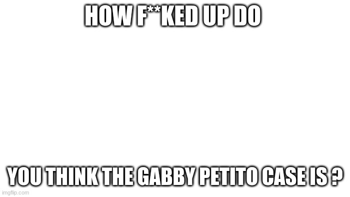 TRANSPARENT |  HOW F**KED UP DO; YOU THINK THE GABBY PETITO CASE IS ? | image tagged in transparent | made w/ Imgflip meme maker