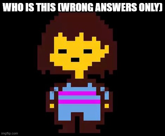 Undertale Frisk | WHO IS THIS (WRONG ANSWERS ONLY) | image tagged in undertale frisk | made w/ Imgflip meme maker