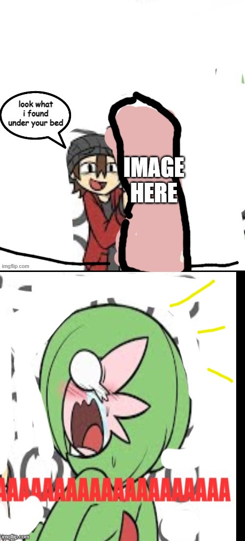 look what i found under your bed (Gardevoir) Blank Meme Template