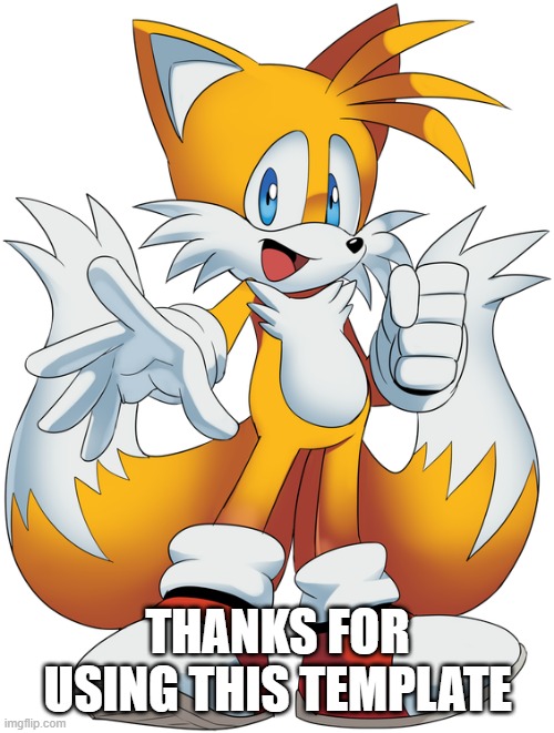 tails (cartoon) | THANKS FOR USING THIS TEMPLATE | image tagged in tails | made w/ Imgflip meme maker