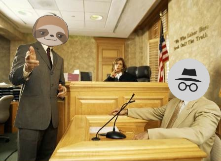 Sloth vs. IG courtroom Blank Meme Template