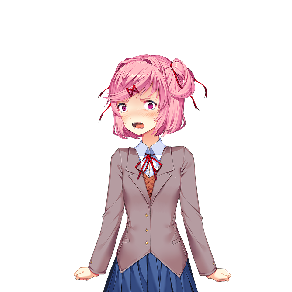 High Quality Natsuki screaming Blank Meme Template