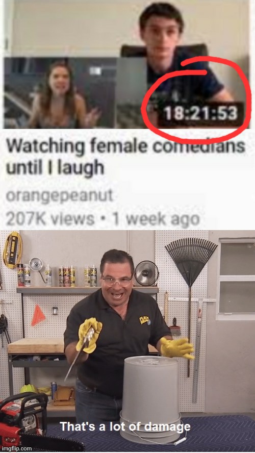 I don't think this guy finds them very amusing | image tagged in thats a lot of damage,comedian,i have achieved comedy,youtube,roasted,female | made w/ Imgflip meme maker
