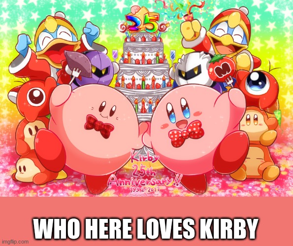 you better love the boy | WHO HERE LOVES KIRBY | image tagged in kirb | made w/ Imgflip meme maker