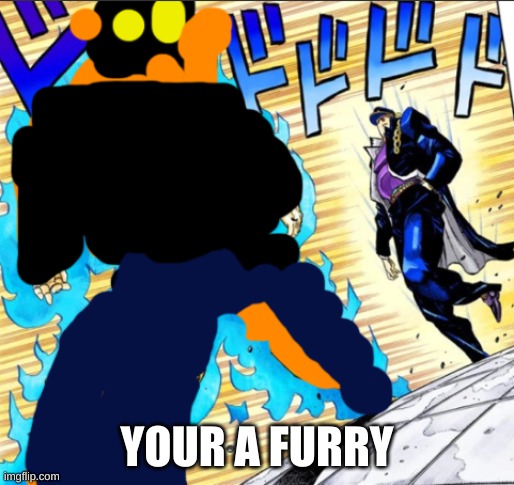 Fundy Jojo | YOUR A FURRY | image tagged in fundy jojo | made w/ Imgflip meme maker