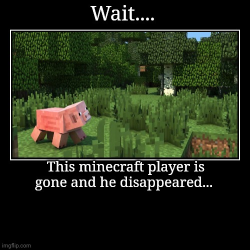 Disappeared minecraft player | image tagged in funny,demotivationals | made w/ Imgflip demotivational maker