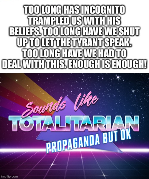 Sounded like a combination of an Adolf Hitler speech with this: y2u.be/-O3c2vHhGhw | made w/ Imgflip meme maker
