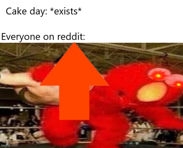 Cake | image tagged in elmo wrestling,elmo angry | made w/ Imgflip meme maker