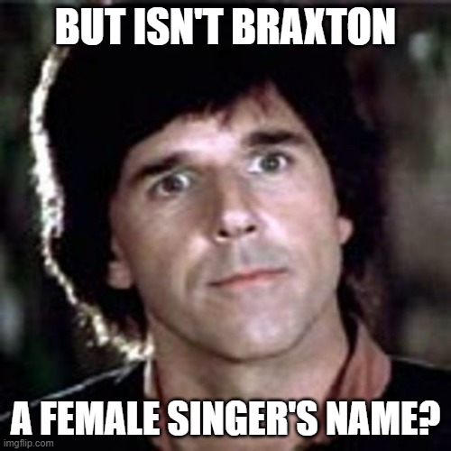 BUT ISN'T BRAXTON; A FEMALE SINGER'S NAME? | made w/ Imgflip meme maker