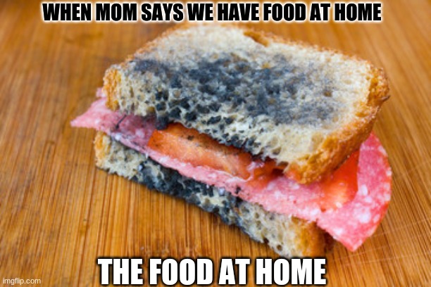 food at home | WHEN MOM SAYS WE HAVE FOOD AT HOME; THE FOOD AT HOME | image tagged in food | made w/ Imgflip meme maker