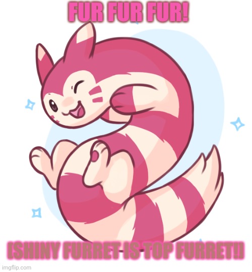 Shiny Furret | [SHINY FURRET IS TOP FURRET!] FUR FUR FUR! | image tagged in shiny furret | made w/ Imgflip meme maker