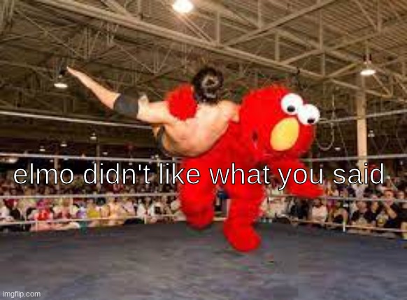 elmo hurting man | elmo didn't like what you said | image tagged in im about to end this mans whole career | made w/ Imgflip meme maker