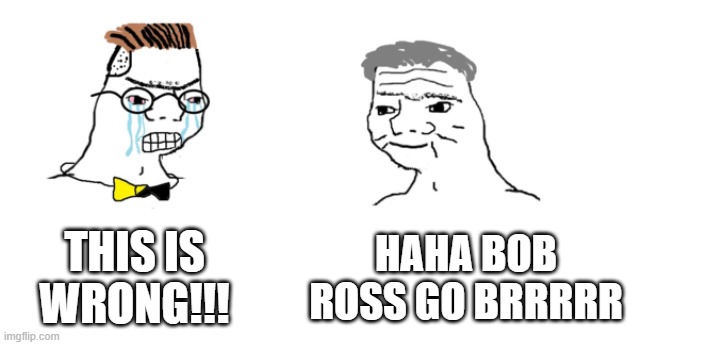 nooo haha go brrr | THIS IS WRONG!!! HAHA BOB ROSS GO BRRRRR | image tagged in nooo haha go brrr | made w/ Imgflip meme maker