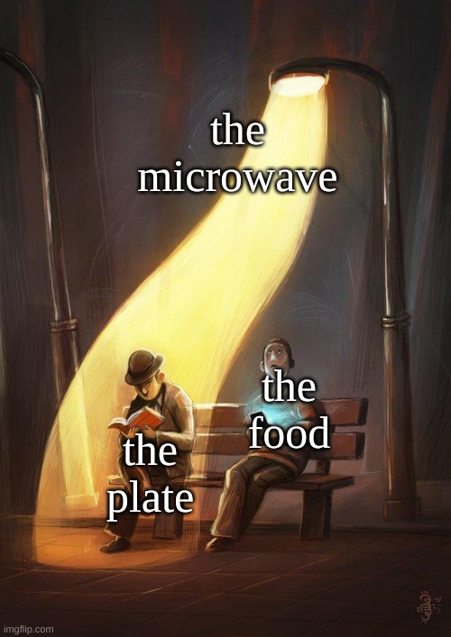 streetlight | the microwave; the food; the plate | image tagged in streetlight | made w/ Imgflip meme maker