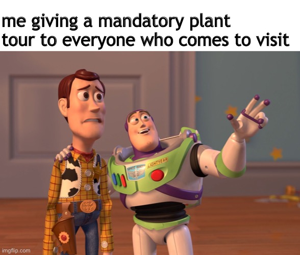 X, X Everywhere Meme | me giving a mandatory plant tour to everyone who comes to visit | image tagged in memes,x x everywhere | made w/ Imgflip meme maker