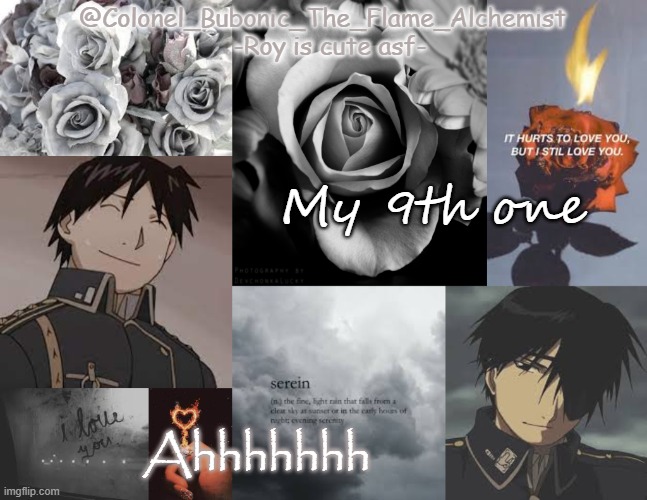 Another temp of Roy being cute asf | My 9th one; Ahhhhhhh | image tagged in another temp of roy being cute asf | made w/ Imgflip meme maker