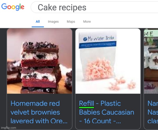 Hmm 16 count... Enticing | Cake recipes; __ | image tagged in google,google search,funny,recipe,wait what | made w/ Imgflip meme maker