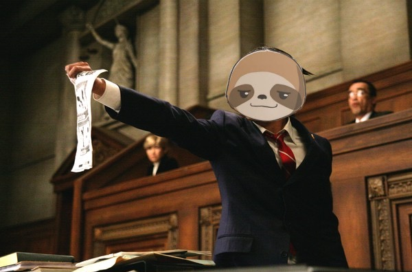 Sloth lawyer Blank Meme Template