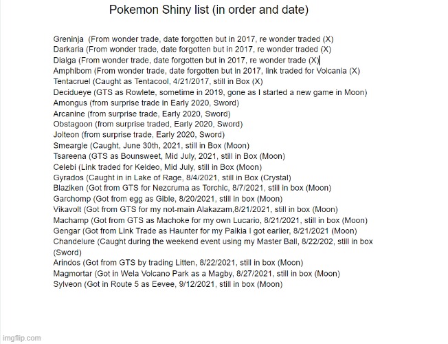 If I didn't re wonder trade the 3 top ones (all at level 100), I would have swept the Kalos league which would be boring | image tagged in pokemon,shinies | made w/ Imgflip meme maker