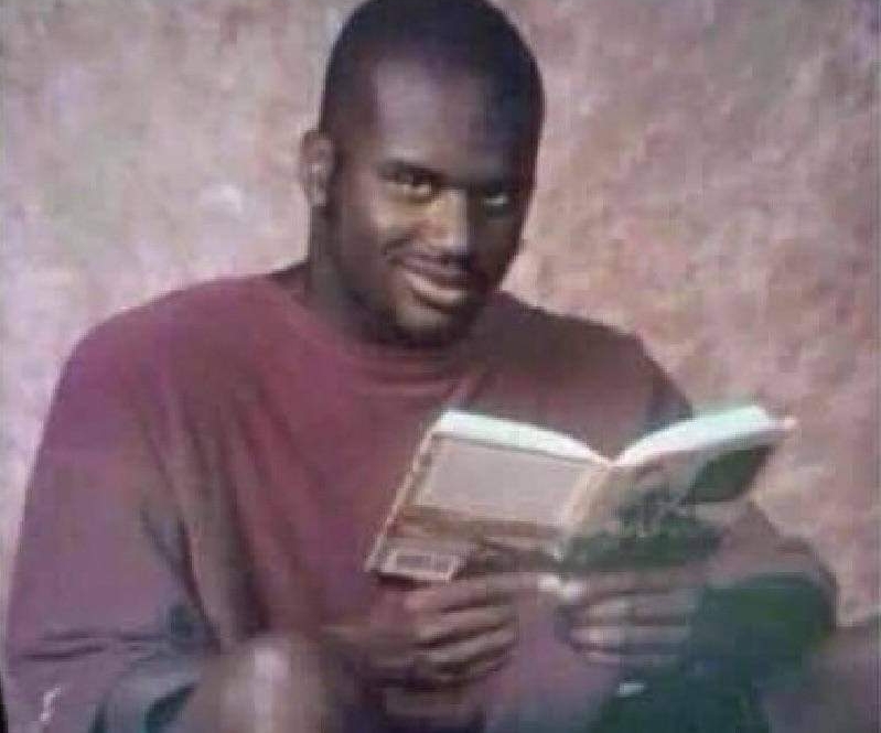 High Quality Shaq with book Blank Meme Template