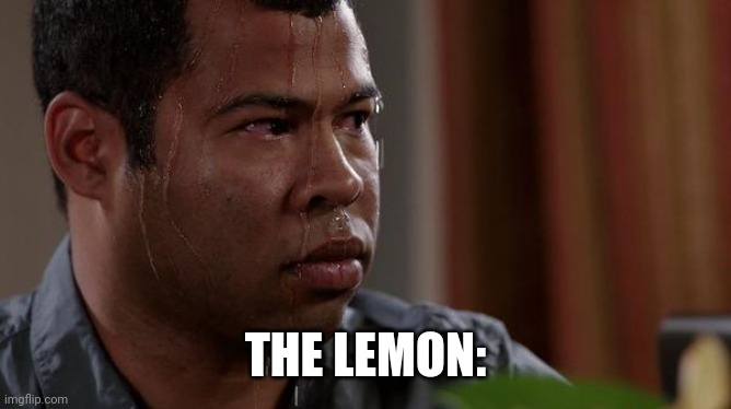sweating bullets | THE LEMON: | image tagged in sweating bullets | made w/ Imgflip meme maker