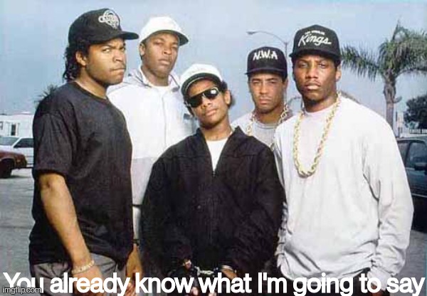 NWA - You already know what I'm going to say | You already know what I'm going to say | image tagged in nwa - you already know what i'm going to say | made w/ Imgflip meme maker