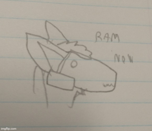 Did a doodle | image tagged in scetch,protogen,drawing,uwubot,ram,protomeme | made w/ Imgflip meme maker