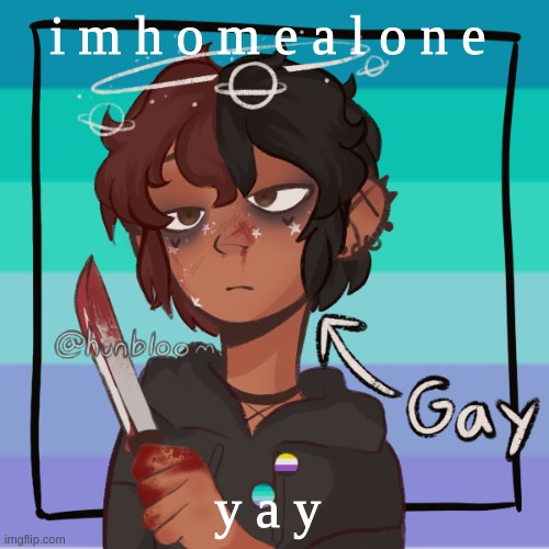 for like 2 hours and i still have nothing to do- | i m h o m e a l o n e; y a y | image tagged in r e e e picrew | made w/ Imgflip meme maker