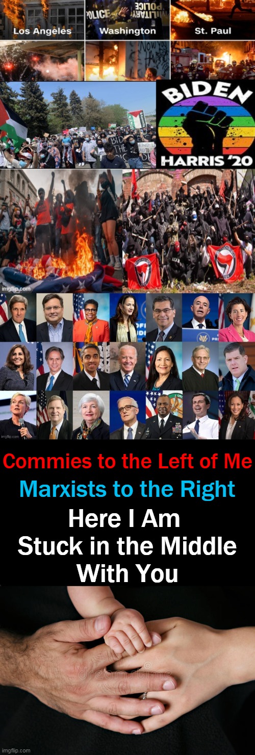 Chaos, Mayhem, Censorship & Control Are Evil Tactics of The Left | Commies to the Left of Me; Marxists to the Right; Here I Am 
Stuck in the Middle
With You | image tagged in politics,democrats,leftists,right vs wrong,commies,marxists | made w/ Imgflip meme maker