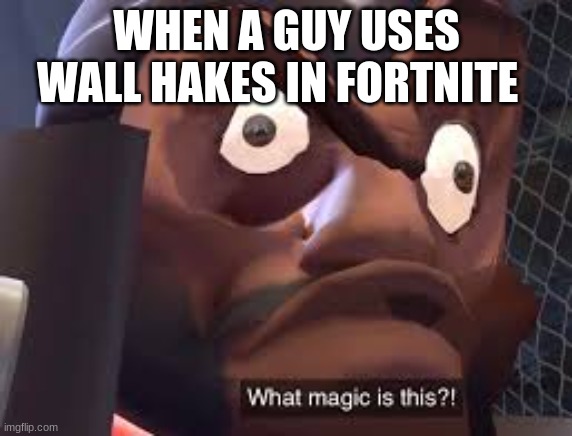 What magic is this? | WHEN A GUY USES WALL HAKES IN FORTNITE | image tagged in what magic is this | made w/ Imgflip meme maker